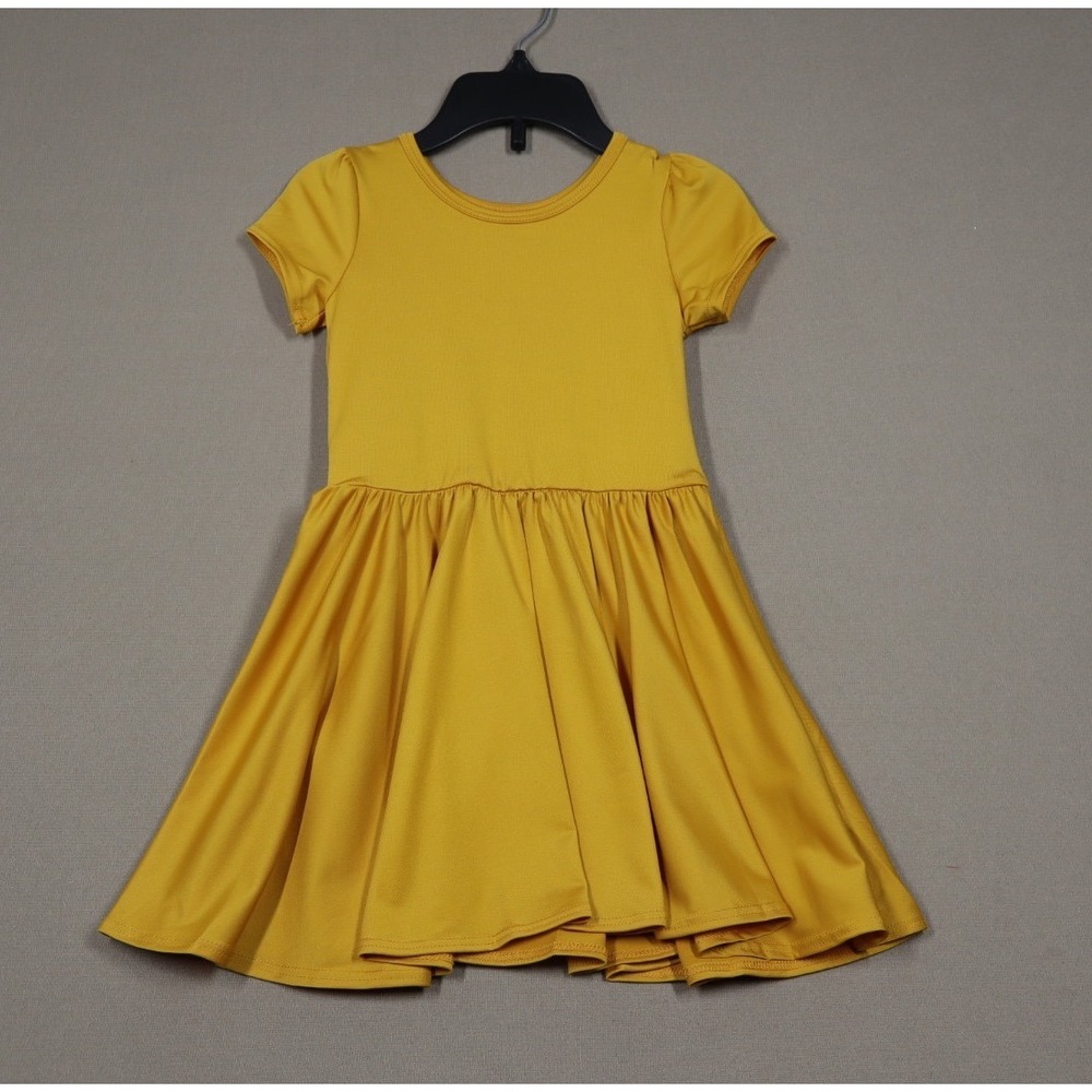 Dot Dot Smile Little Girls Cap Sleeved Dress - Yellow - Size 2T